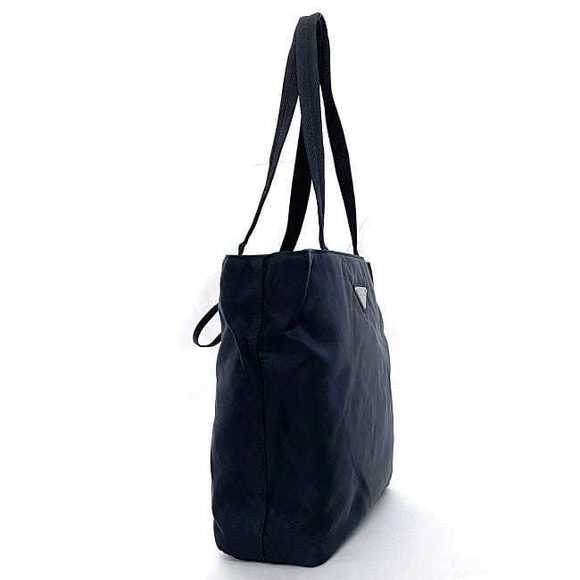 Prada Bag Leather Tote Nylon Blue Black - Picture 1 of 10